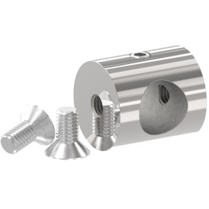Supporto per tondino foro 12 mm in AISI 316 lucido