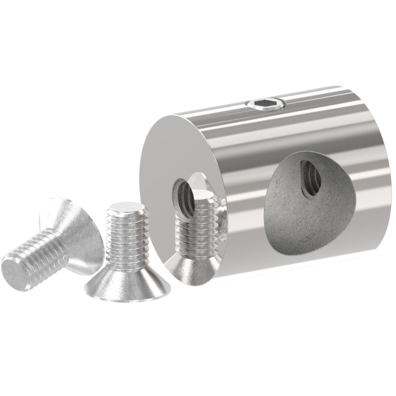 Supporto per tondino foro 12 mm in AISI 316 lucido