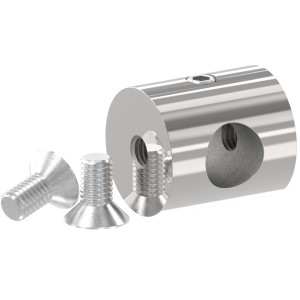 Supporto per tondino foro 10 mm in AISI 316 lucido