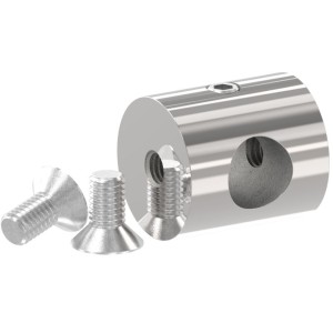 Supporto per tondino foro 10 mm in AISI 316 lucido