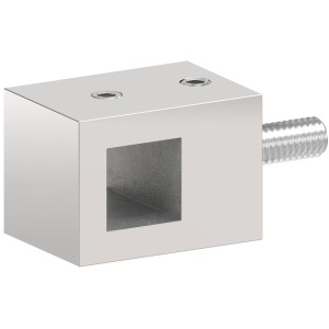 Supporto profilo 12x12 mm diritto in AISI 316 lucido
