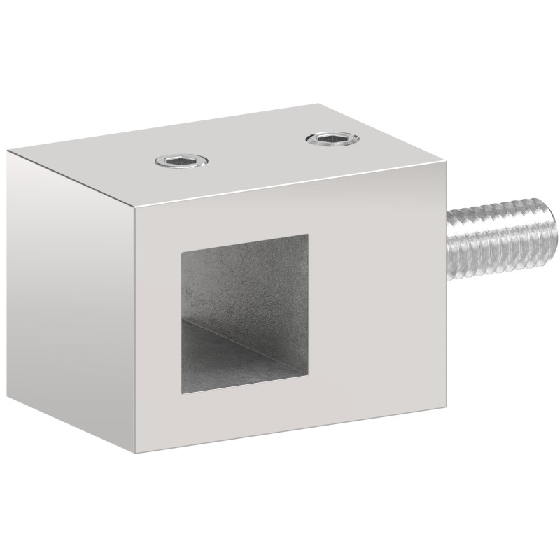 Supporto profilo 12x12 mm diritto in AISI 316 lucido