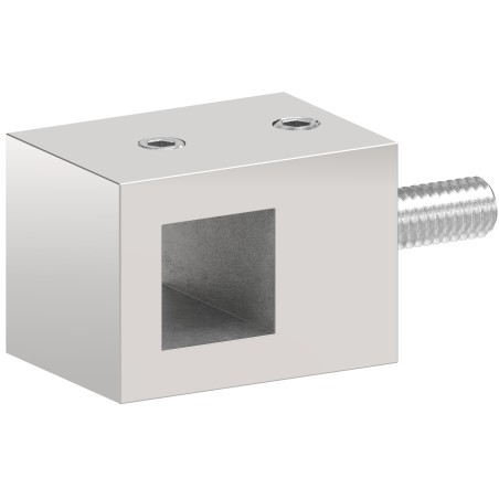 Supporto profilo 12x12 mm diritto in AISI 316 lucido