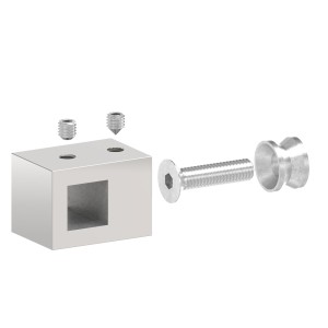 Supporto profilo 12x12 mm diritto in AISI 316 lucido