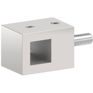 Supporto profilo 12x12 mm diritto in AISI 316 lucido
