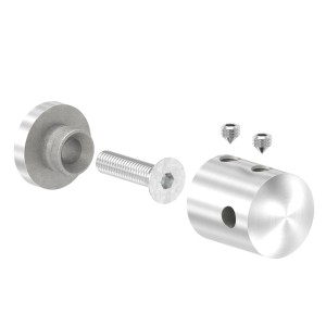 Supporto per fune Ø4 mm attacco diritto AISI 304