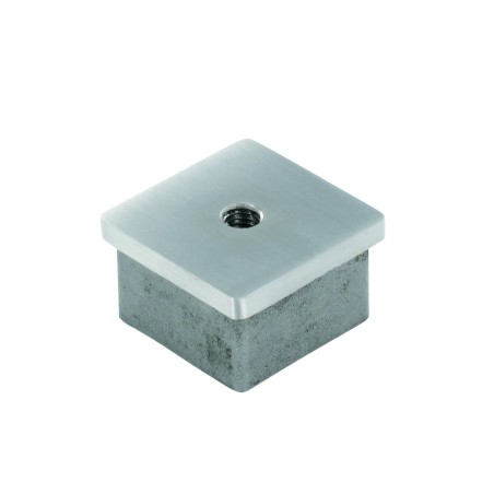 Terminale per tubo quadro 30x30x2mm con filetto aisi 316