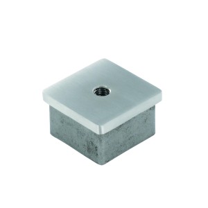 Terminale per tubo quadro 40x40x2mm con filetto aisi 316
