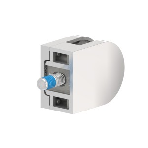 Supporto per vetro mod.00 diritto AISI 316 lucido