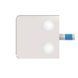 Supporto per vetro mod.03 diritto in AISI 316 lucido