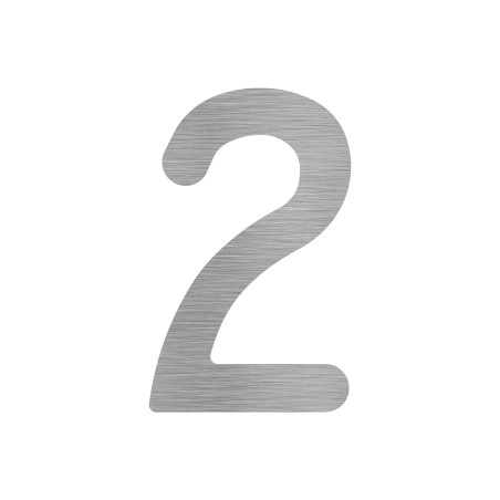 Numero civico 2 inox satinato H 130 mm AISI 304