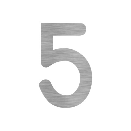Numero civico 5 in AISI 304 satinato H 160 mm