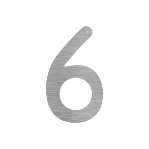 Numero civico 6 in AISI 304 satinato H 130 mm