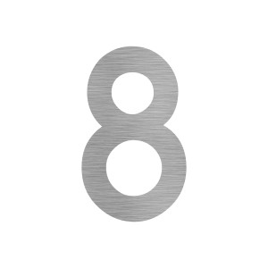 Numero civico 8 inox AISI 304 satinato H 130 mm