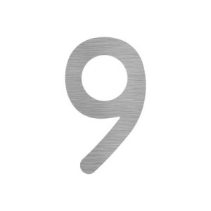 Numero civico 9 in AISI 304 satinato H 130 mm