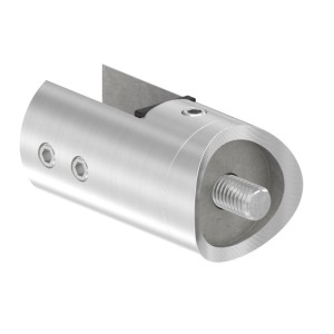Supporto vetro SX per tubo Ø48,3 mm in AISI 304 sat.