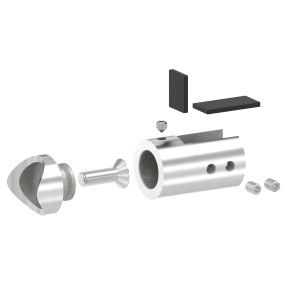 Supporto pannelli/vetro DX AISI 304 per tubo Ø33,7mm