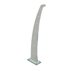 IN102-122-04 -- Montante tagliato a laser spess. 8mm L 960mm AISI 316 sat.