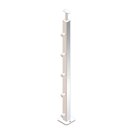 Montante quadro 40x40x2 mm AISI 316 satinato 960 mm