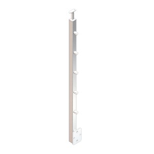 Montante quadro per scala 40x40x2 AISI 304 satinato