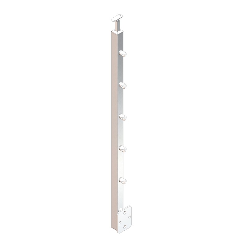 Montante quadro scala 40x40x2mm AISI 304 satinato