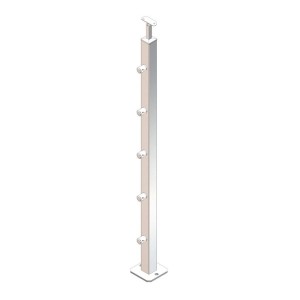Montante quadro scala 40x40x2 AISI 304 satinato