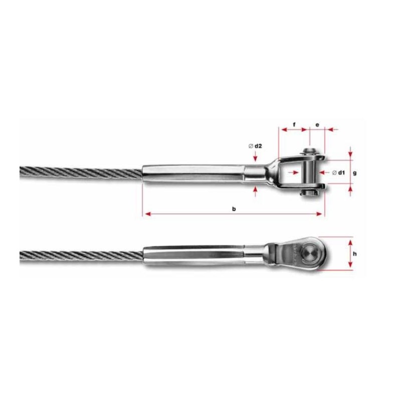 Forcella a pressare per fune d. 8mm aisi 316