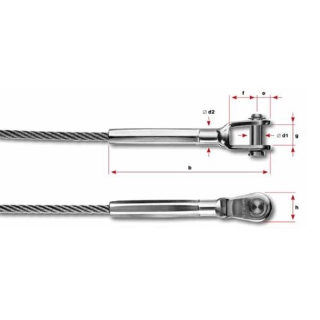 Forcella a pressare per fune d. 8mm aisi 316