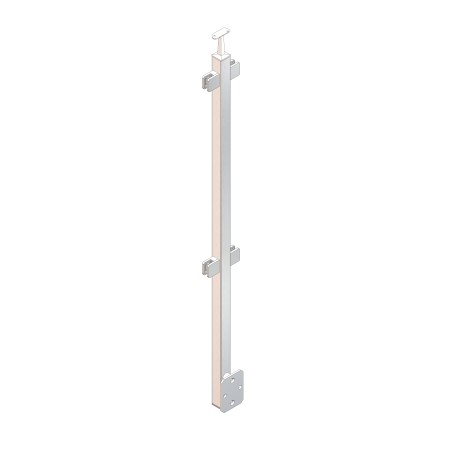 Montante angolo 90° interno 40x40 AISI 316 sat.