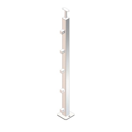 Montante quadro 40x40x2 mm AISI 316 satinato 960 mm