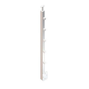 Montante quadro per scala 40x40x2 mm AISI 304 satinato