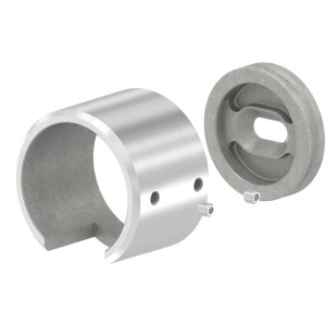 Raccordo tubo scannalato Ø48,3 mm a muro AISI 316
