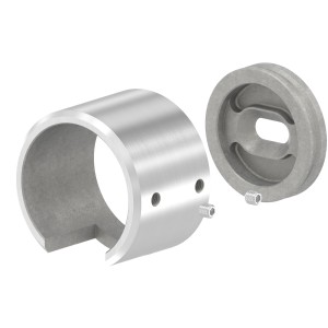 Raccordo tubo scannalato Ø48,3 mm a muro AISI 316
