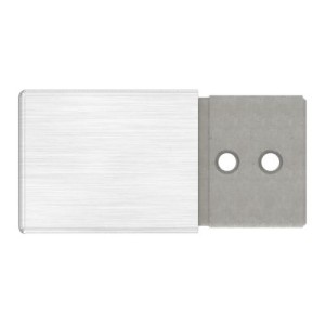 Raccordo verticale 90° tubo quadro AISI 316 satinato