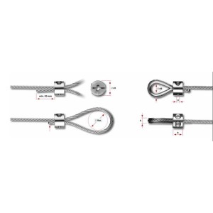 Cappio con collegamento leggero per fune d. 4mm