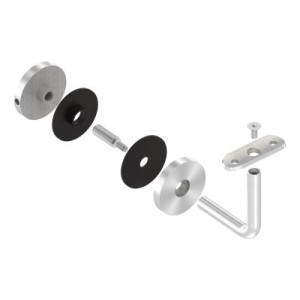 Sostegno per corrimano fisso vetro Ø52 AISI 304 satinato