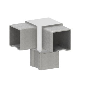Raccordo doppia Y tubo quadro 40x40x2 AISI 316 sat.