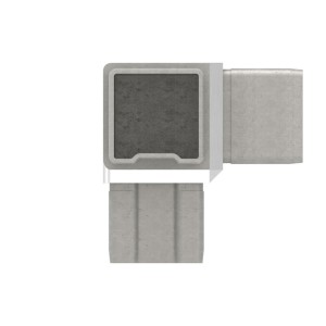Raccordo doppia Y tubo quadro 40x40x2 AISI 316 sat.