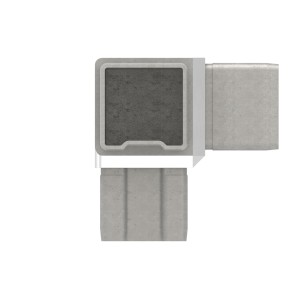 Raccordo doppia Y tubo quadro 40x40x2 AISI 316 sat.