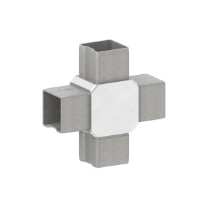 Raccordo a croce 40x40x2 mm AISI 316 satinato