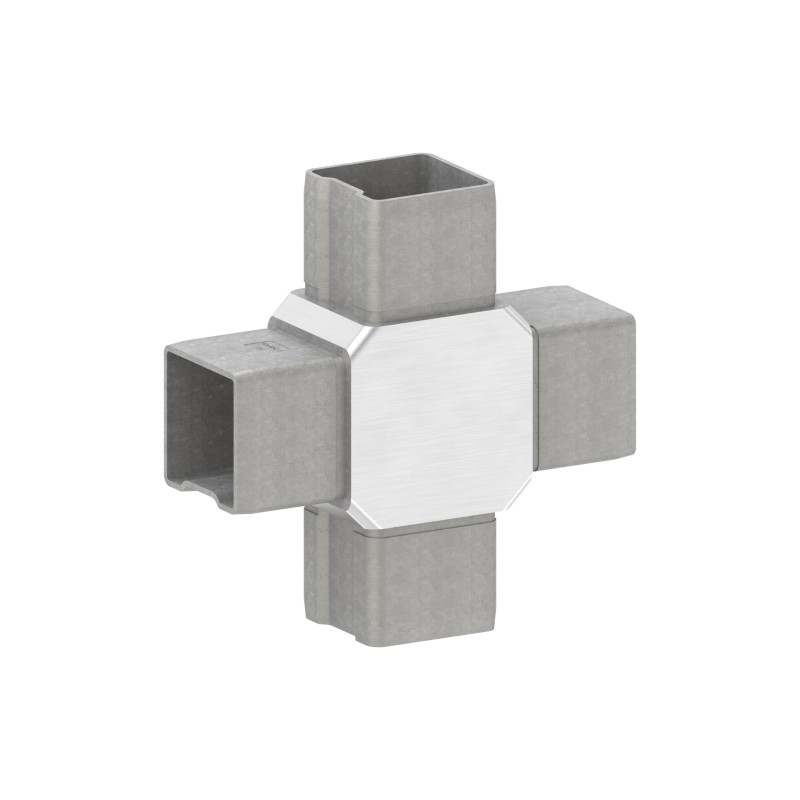 Raccordo a croce 40x40x2 mm AISI 316 satinato