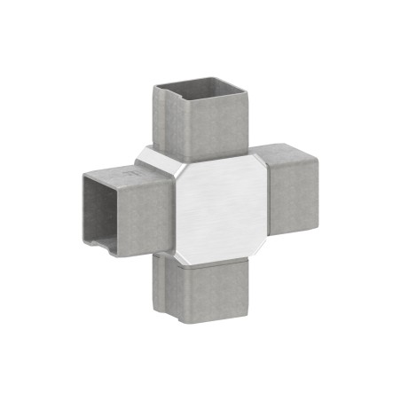 Raccordo a croce 40x40x2 mm AISI 316 satinato