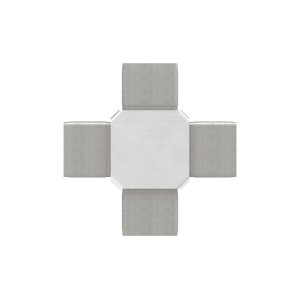 Raccordo a croce 40x40x2 mm AISI 316 satinato