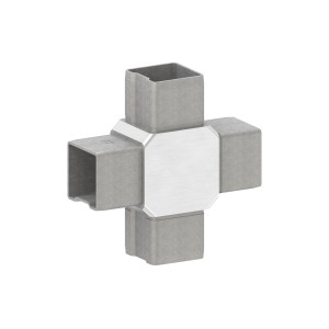 Raccordo a croce 40x40x2 mm AISI 316 satinato