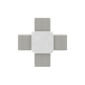 Raccordo a croce 40x40x2 mm AISI 316 satinato