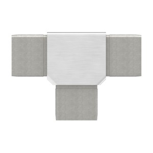 Raccordo a 4 vie tubo quadro 40x40x2 mm AISI 316 sat.