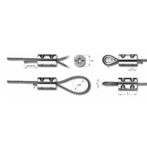 Cappio con collegamento per fune d. 8mm aisi 316