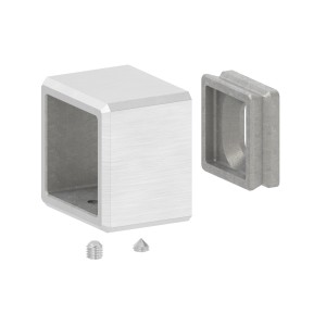 Raccordo tubo quadro 40x40 con attacco a muro AISI 304