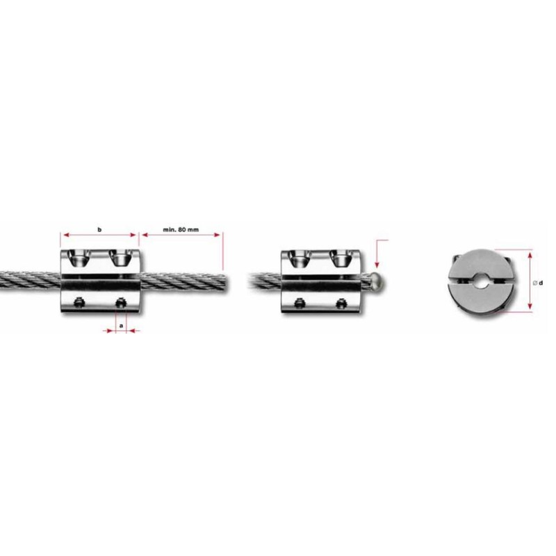 Anello di serraggio per fune d. 6mm aisi 316
