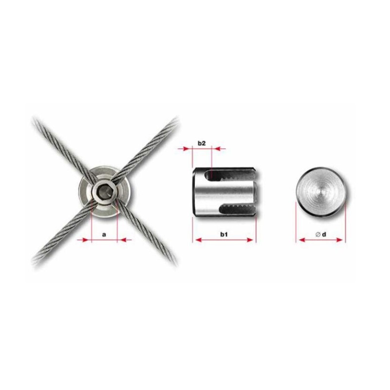 Serrafune per fune d. 2mm aisi 316
